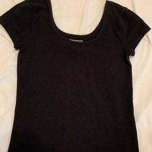 Black fitted stretch t-shirt